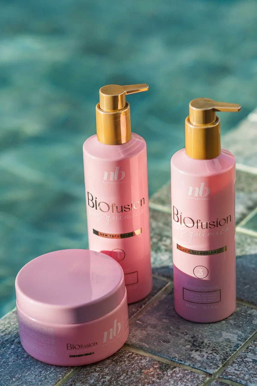 Kit de cosméticos profissionais rosados